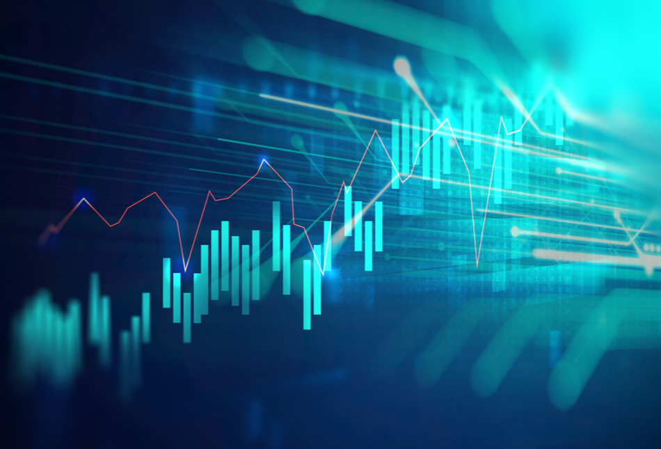 financial stock market graph on an abstract background