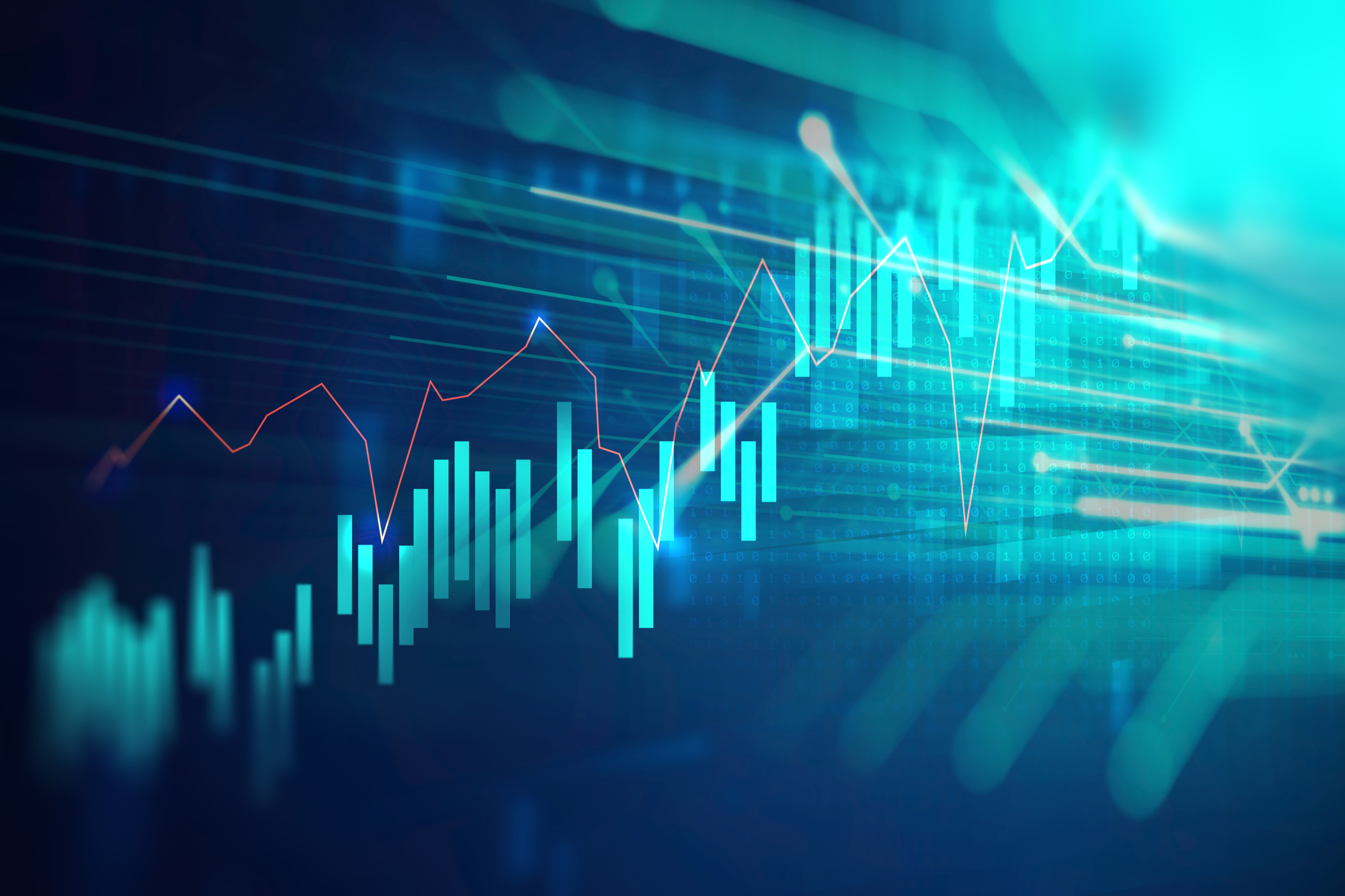 financial stock market graph on an abstract background