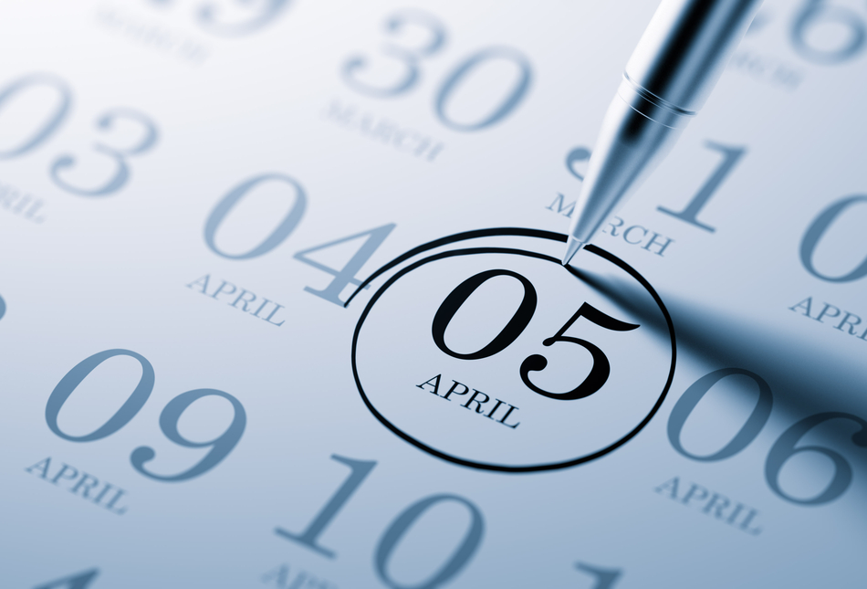 5 April circled on a calendar