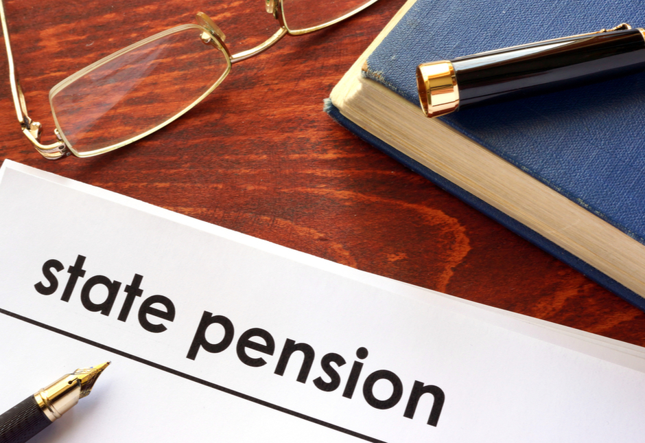 Paperwork stating “State Pension”
