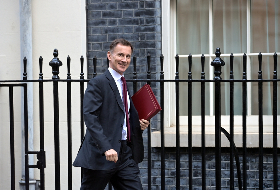 British chancellor of the Exchequer, Jeremy Hunt, arriving for a Cabinet meeting