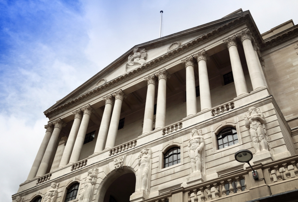 The outside of the Bank of England, London.