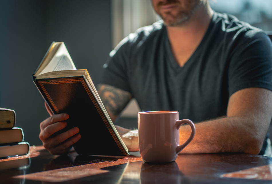 A man reading a book