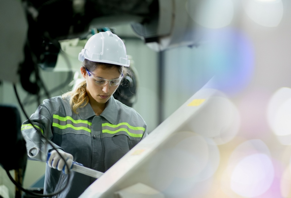 A worker in an automotive factory.