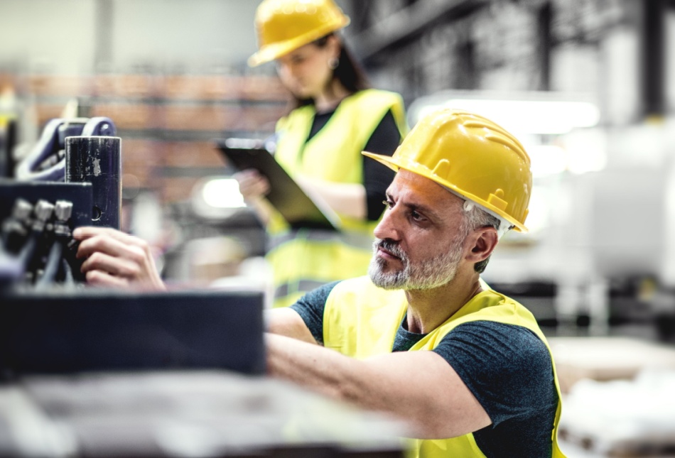 Workers in a warehouse.